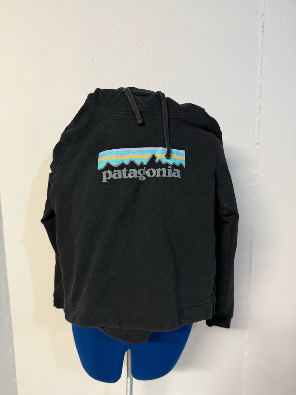 Patagonia Black Pullover Hoodie with Multicolor Logo - Women's